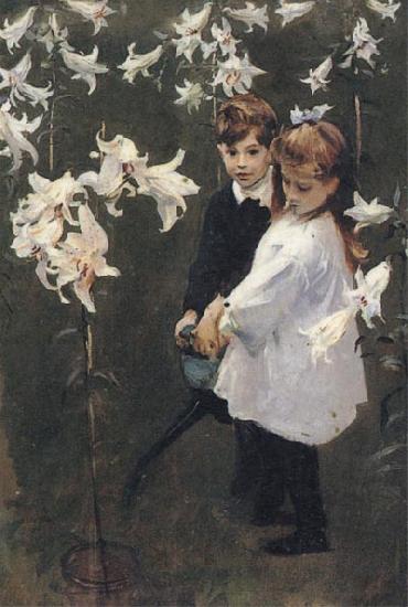 John Singer Sargent Garden Study of the Vickers Children